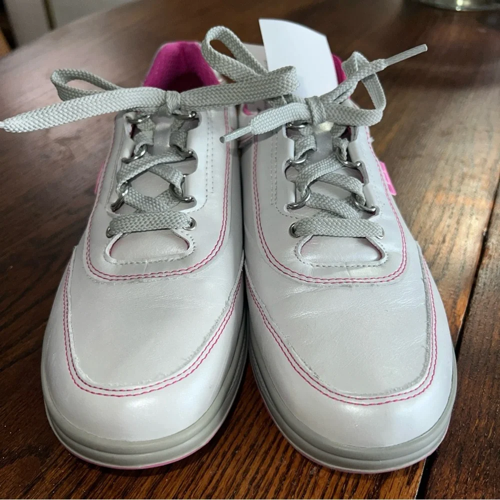 SAS Womens Sporty Bianco Pink Pearl Leather Shoes Sz 7.5M